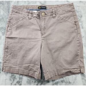 Lee Shorts Womens 29 Brown Khaki Flat Regular Fit Mid Rise Chino Classic Bermuda